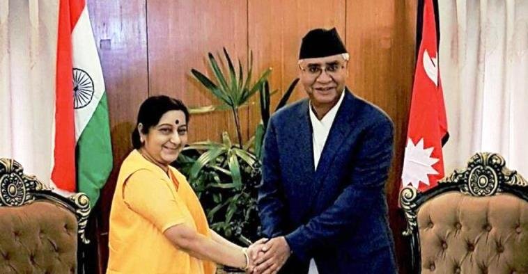 प्रधानमन्त्री देउवालाइ भारतका विदेश मन्त्रीले गरिन स्वागत